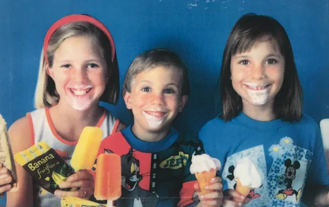 Tasia, Lexi and their brother as kids enjoying ice cream and ice lollies
