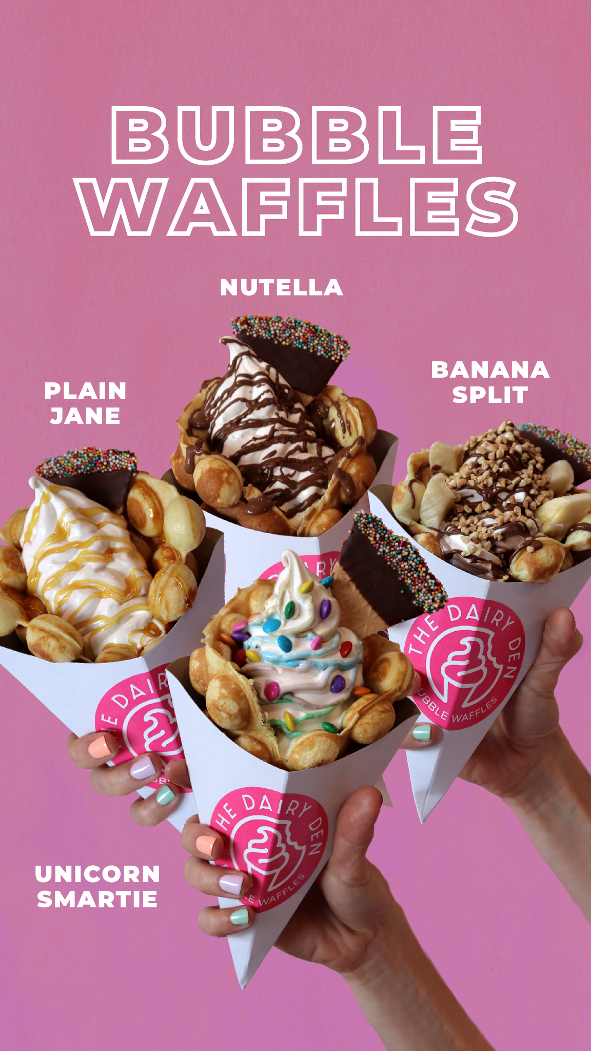 Indulge in Delight: Introducing Our New Bubble Waffle Creations at The Dairy Den!